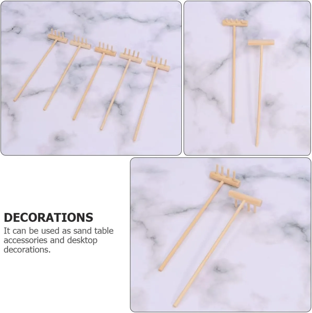 EXCEART Mini Rake Set - 24 Pcs Miniature Sand Garden Tools for Zen Meditation - Bamboo Smooth Toolkit for Kids Sand Tray