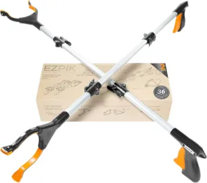 EZPIK Pro 36" Flexible Folding Grabber Tool for Elderly   Magnets, Reacher for Disabled & Seniors Heavy Duty Rotating Grippers for Reaching Underneath, Trash Grabbers & Pickers for Mobility 2-Pack