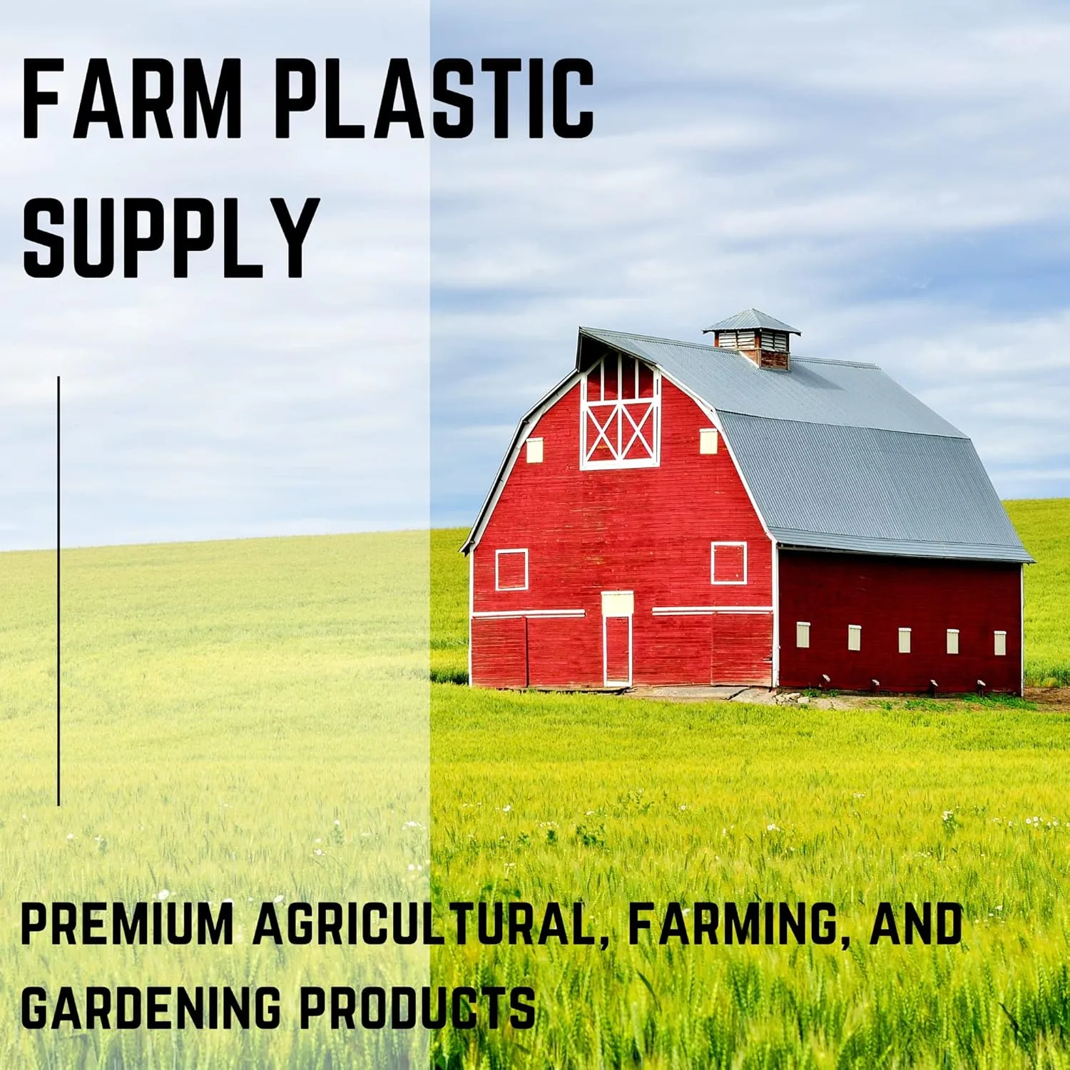Farm Plastic Supply - Panda Film Light Deprivation Greenhouse Cover - 6 mil - (16' x 25') - 100% Blackout Tarp, Black White Plastic Sheeting, Green House Poly Film