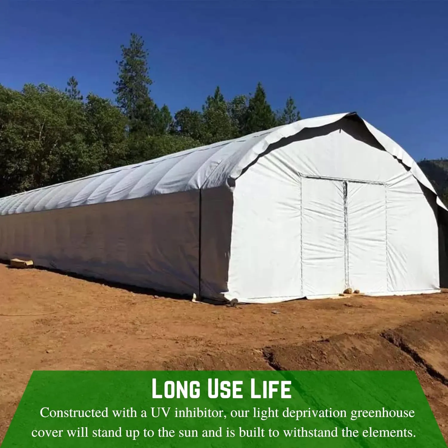 Farm Plastic Supply - Panda Film Light Deprivation Greenhouse Cover - 6 mil - (16' x 25') - 100% Blackout Tarp, Black White Plastic Sheeting, Green House Poly Film