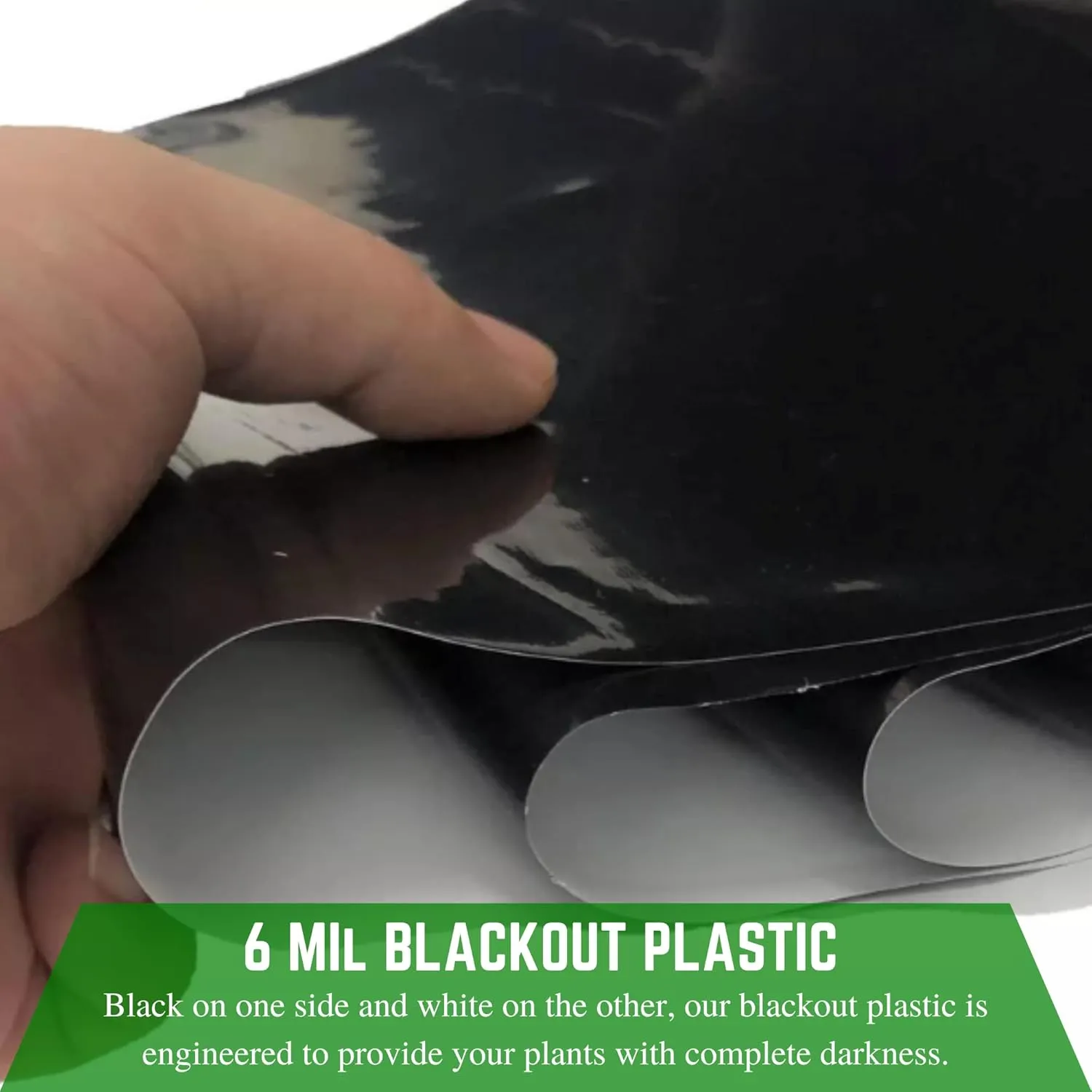 Farm Plastic Supply - Panda Film Light Deprivation Greenhouse Cover - 6 mil - (16' x 25') - 100% Blackout Tarp, Black White Plastic Sheeting, Green House Poly Film