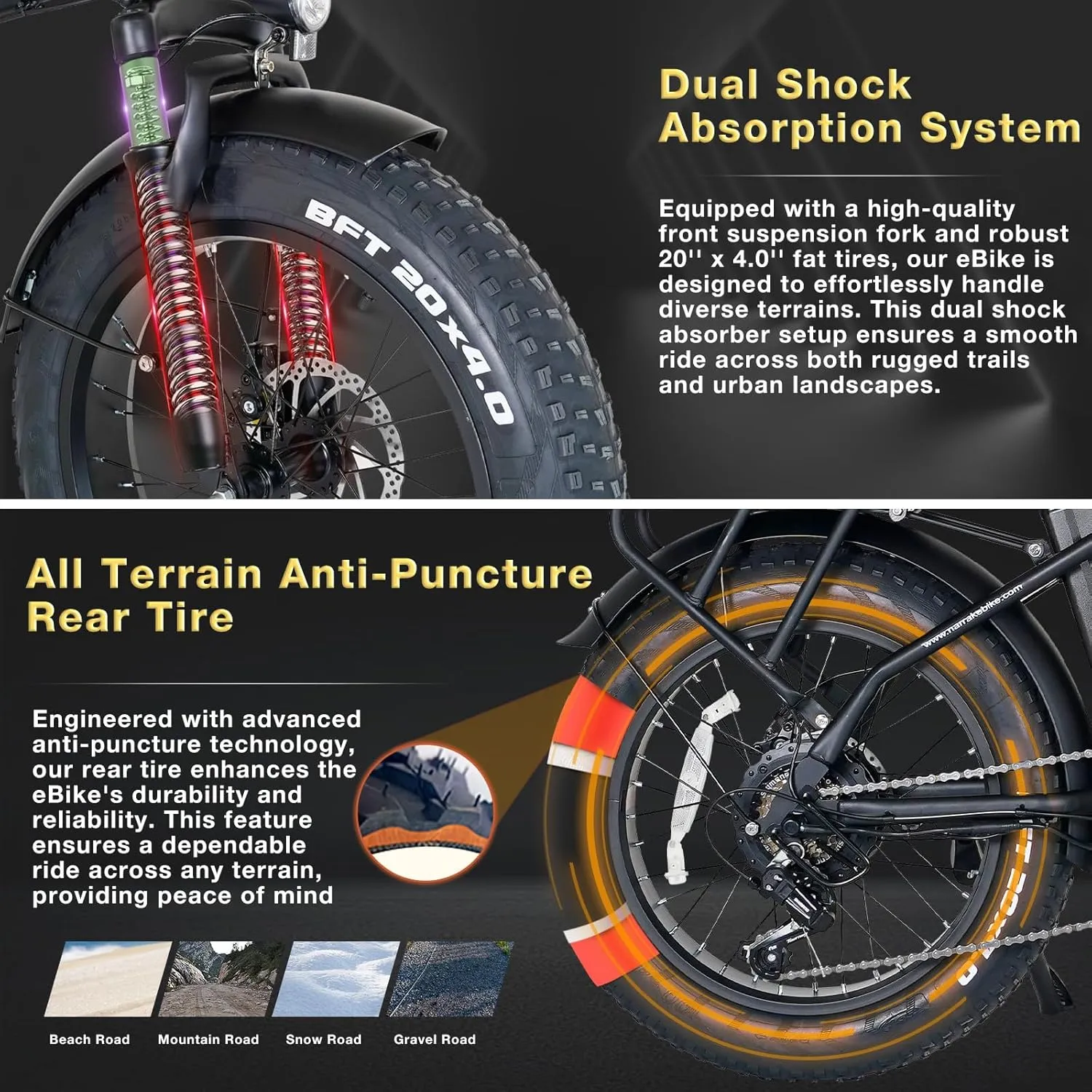 Fat Tire Folding Electric Bike, 48V & 624Wh Lithium Removable Battery, Peak 1100W Brushless Motor, Max Speed 28Mph, M5 Large LCD Display, Suspension, Step-Over/Thru Frame