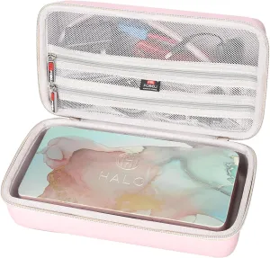 FBLFOBELI Hard Carrying Case for Halo Bolt Ultimate 2.0 & 3.0/for Halo Bolt Air   55500 1750/for Halo Bolt Air 58830 Portable Vehicle Jump Starter with Air Compressor (Case Only) (Rose Gold)