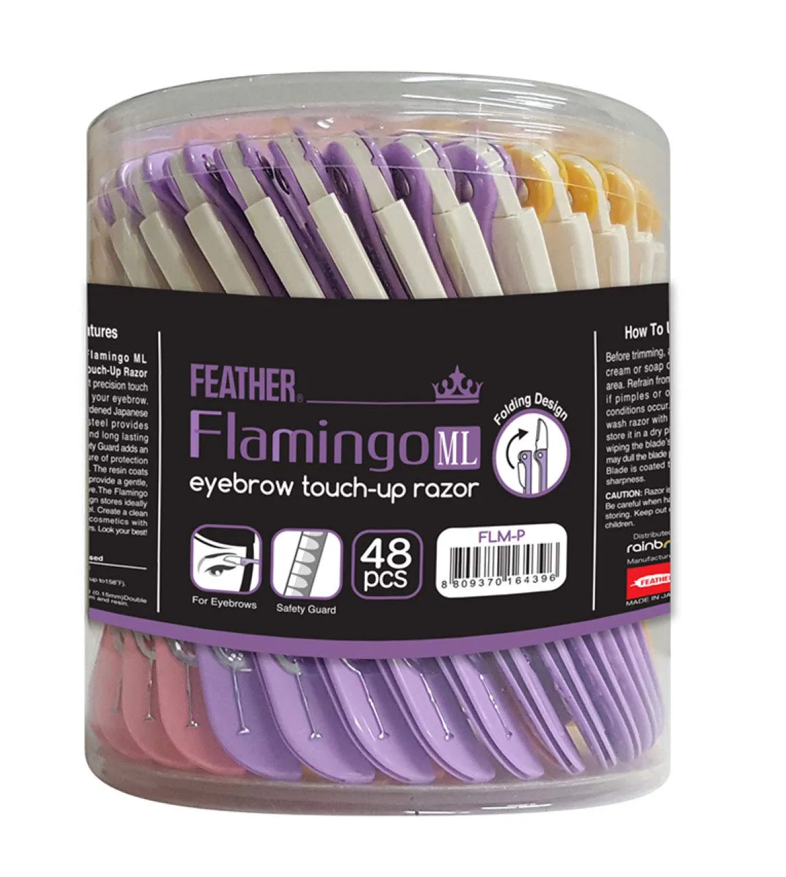 Feather Flamingo Eyebrow Touch-Up Razor 48 Pieces