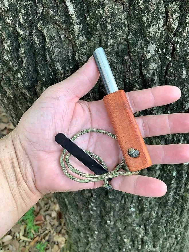 Fire Fast Fire Fly. European Fire Steel Ferro Rod and Magnesium. Compact Feather Weight Emergency Fire Starter for Camping, Backpacking, Hiking.