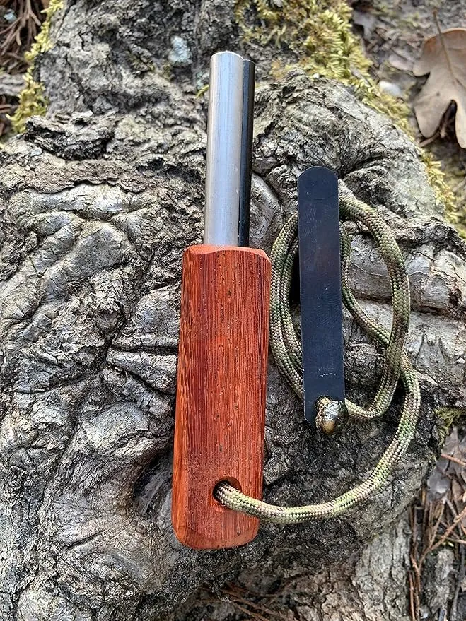 Fire Fast Fire Fly. European Fire Steel Ferro Rod and Magnesium. Compact Feather Weight Emergency Fire Starter for Camping, Backpacking, Hiking.