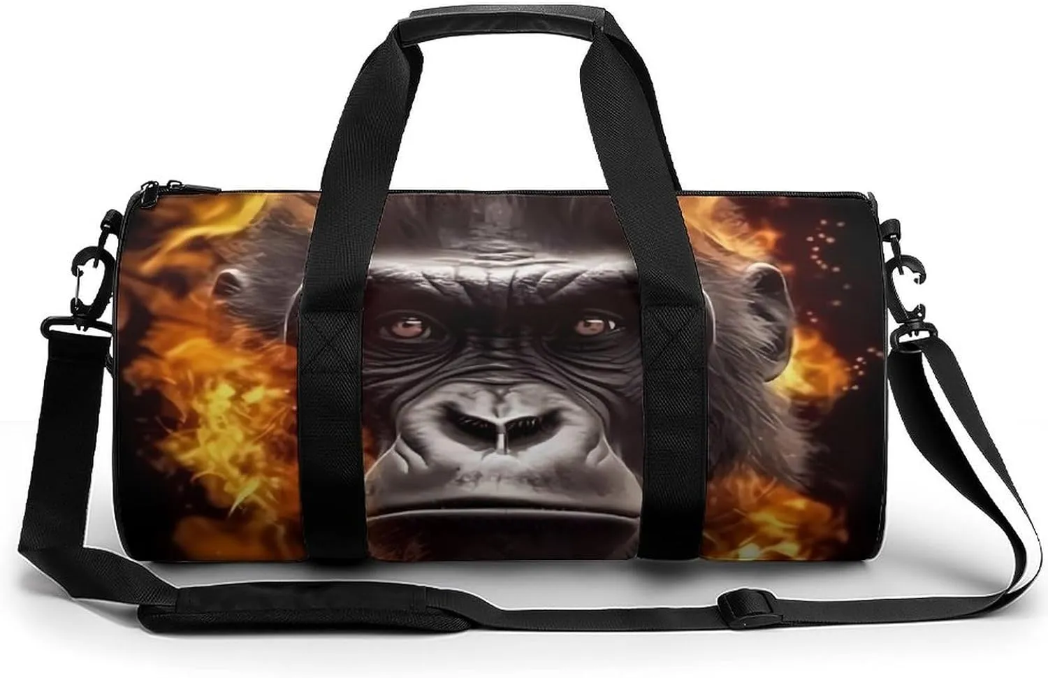Fire Monkey Face Novelty Large Duffel Bag Lightweight Gym Bag Travel Tote Bags