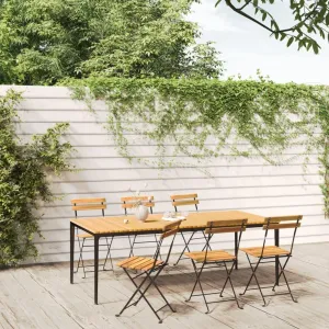 fire Pit Chairs,high Chair,Patio Furniture,Beach Chair,Folding Patio Chairs 6 pcs Steel and Solid Wood AcaciaFor Gardens, patios, Balconies