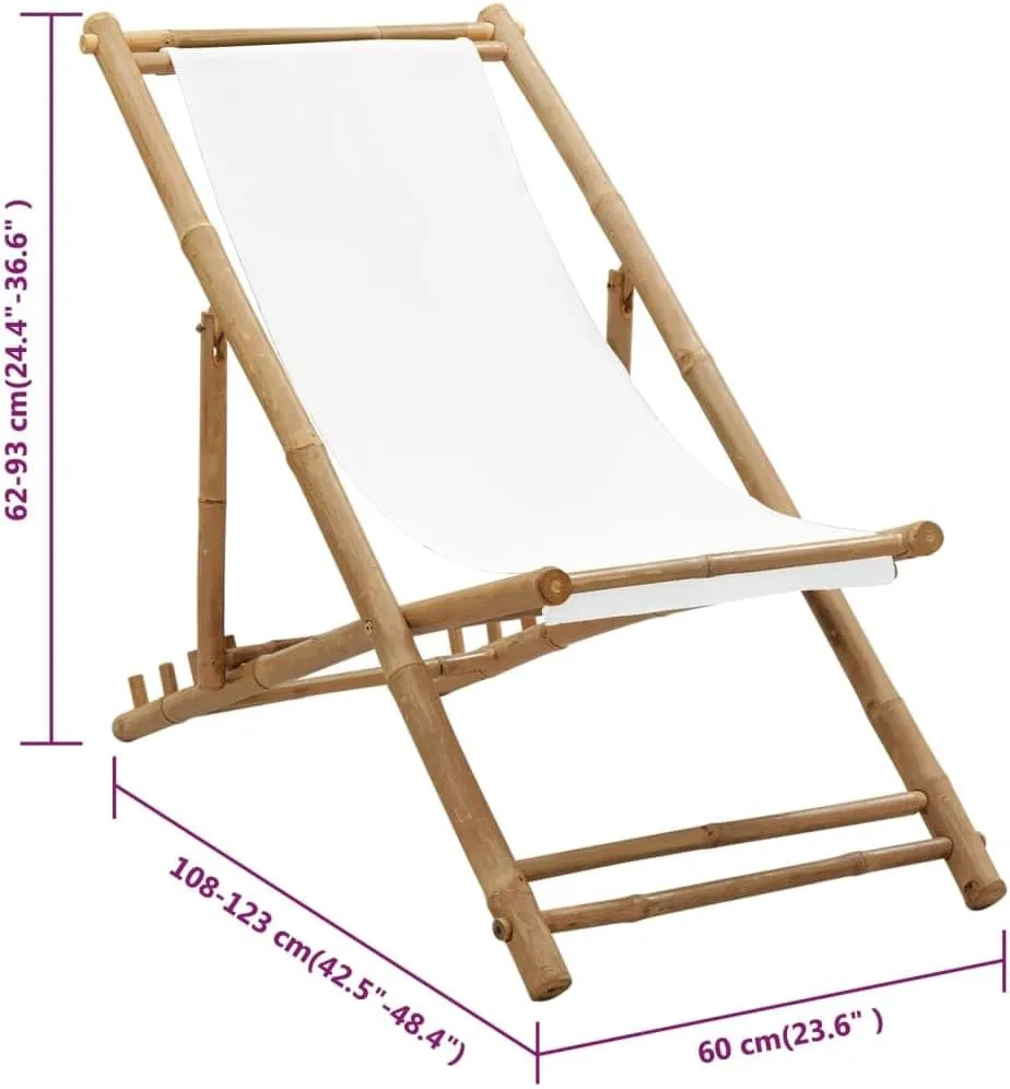 fire Pit Chairs,high Chair,Patio Furniture,Beach Chair,Patio Deck Chair Bamboo and CanvasFor Gardens, patios, Balconies