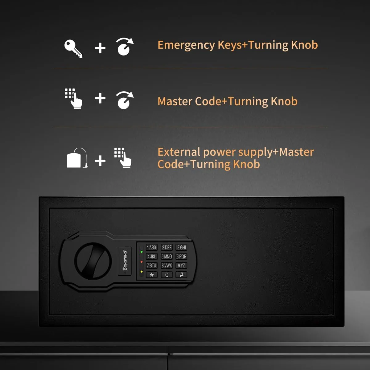 Fire Resistant Safe Box with Fireproof Waterproof Bag and Sensor Light,0.7 Cubic Feet Money Safe with Emergency External Power Supply,Electronic Digital Security Safe