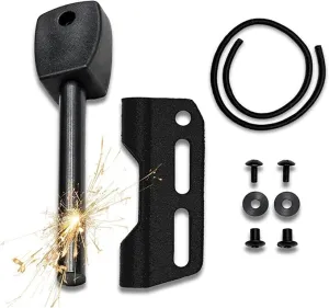 Fire Steel Holder for Kydex Sheath with Fire Steel, fire Starter kit, Camping Essentials, Survival kit, Outdoor, bushcraft, Knife Sheath, Magnesium fire Starter, Flint fire Starter,