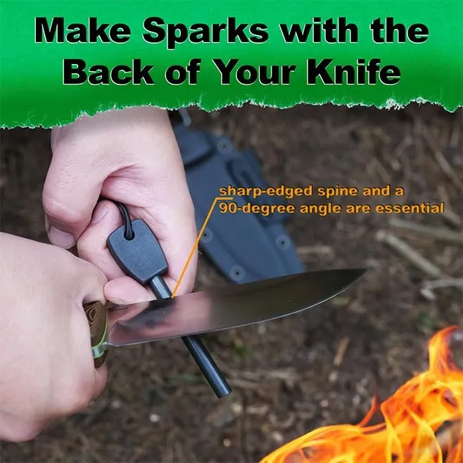 Fire Steel Holder for Kydex Sheath with Fire Steel, fire Starter kit, Camping Essentials, Survival kit, Outdoor, bushcraft, Knife Sheath, Magnesium fire Starter, Flint fire Starter,