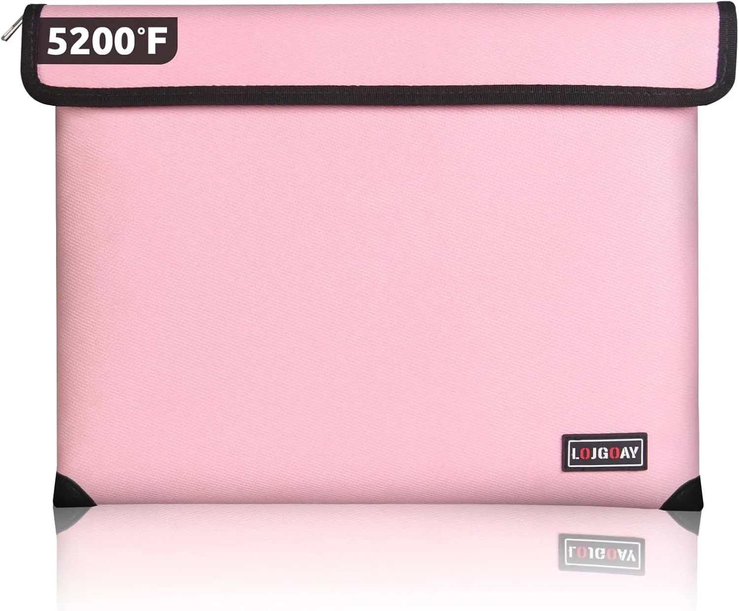 Fireproof Document Bag - with 5200°F Heat Insulated, Waterproof Fireproof Bag with Zipper,Fireproof Money Bag for Cash/Documents/Valuables, Fire Bag (Pink, 13.9"x10.6")