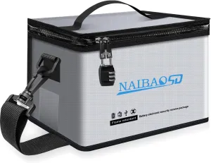Fireproof Explosionproof Lipo Safe Bag for Lipo Battery Storage and Charging, Large Capacity Fire and Water Resistant Lipo Battery Guard with Double Metal Zipper (11 x 8 x 6 in)