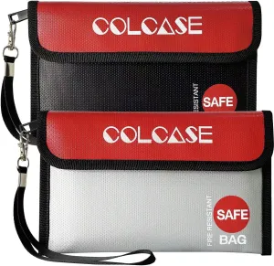 Fireproof Money Bag(8.3x5 inches), 2 Pack Fireproof and Waterproof Cash Bag with Zipper, Fireproof Money Safe Pouch Envelope Container for Cash,Jewelry,Valuable,Passport