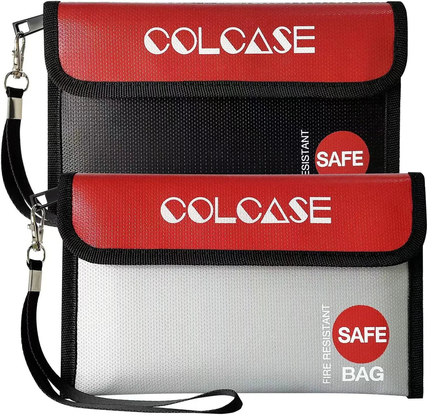 Fireproof Money Bag(8.3x5 inches), 2 Pack Fireproof and Waterproof Cash Bag with Zipper, Fireproof Money Safe Pouch Envelope Container for Cash,Jewelry,Valuable,Passport