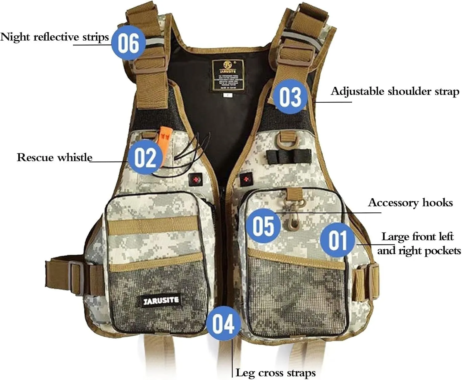 Fishing Jackets with Multi Pockets and Reflective Stripe for Fishing Sailing Surfing Kayaking
