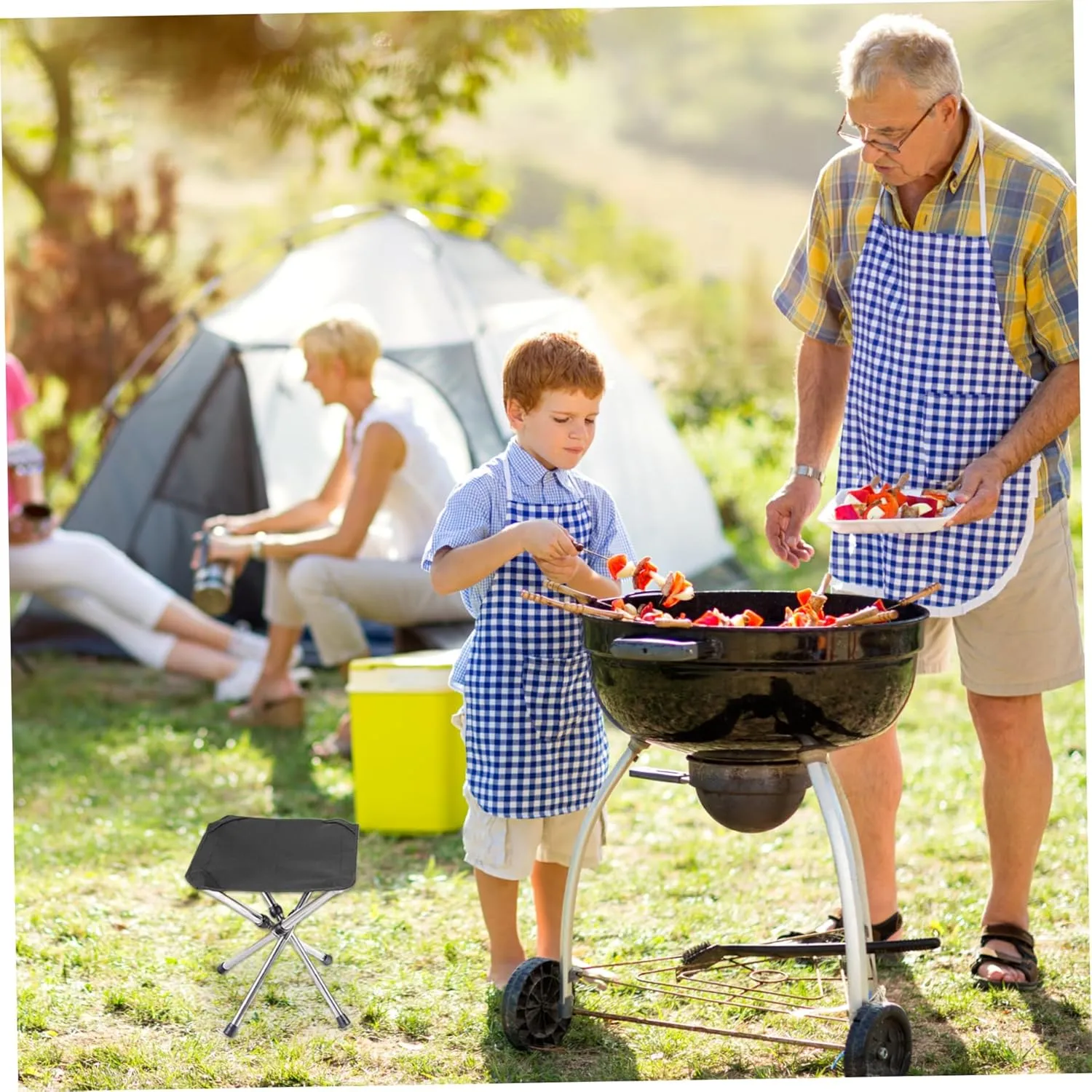 Fishing Stool Camping Stool 12.2" High Folding Camp Stool 220Lbs Heavy Loading Tripod Chair Portable Wear-Resistant Fishing Stool Folding Chair for Outdoor,Camping Stool
