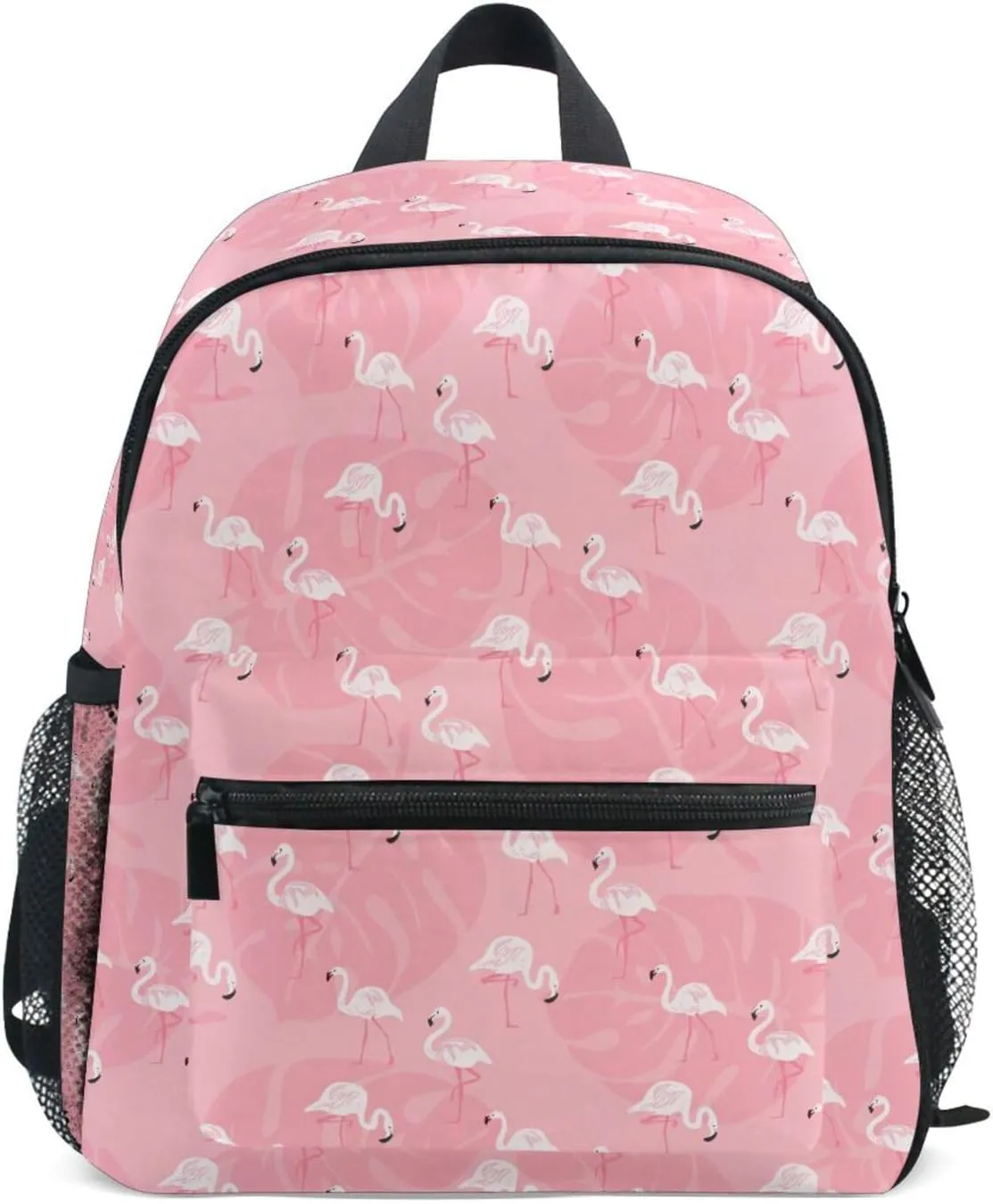 Flamingo Palm Leave Kids Backpack Toddlers 12 Inch Lightweight Preschool Backpack for Boys Girls 3-8Y Bookbag with Adjustable Straps