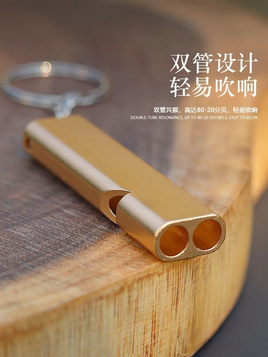 Flat Aluminum Alloy Dual-Frequency Survival Whistle