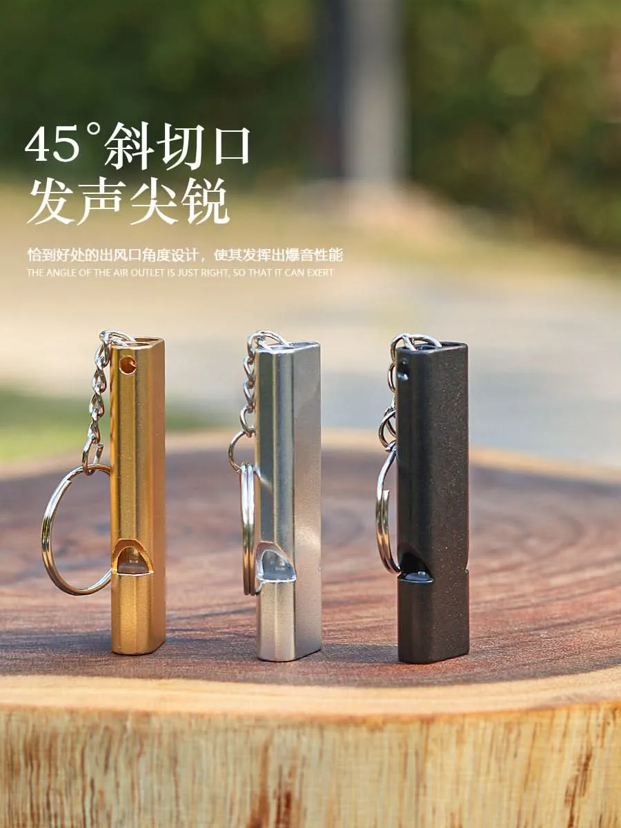 Flat Aluminum Alloy Dual-Frequency Survival Whistle