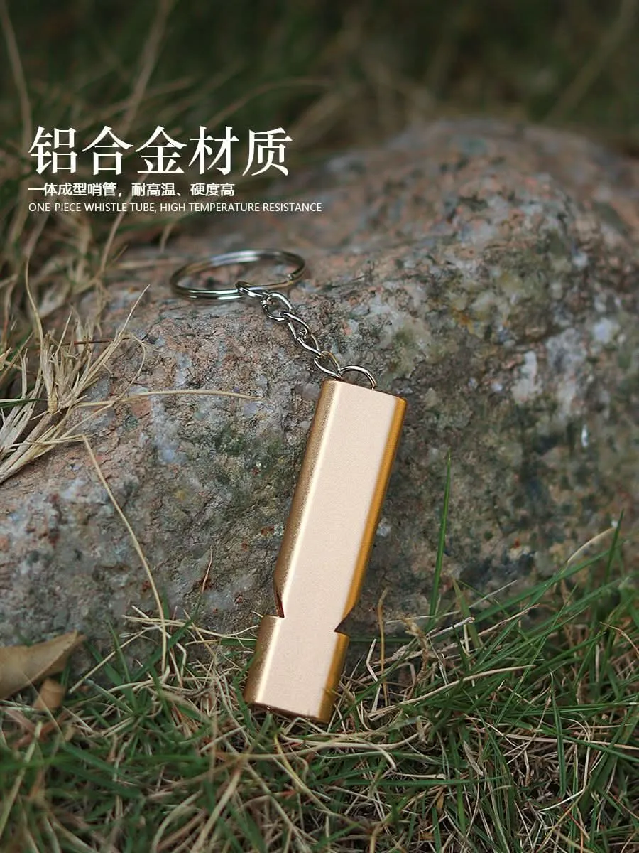 Flat Aluminum Alloy Dual-Frequency Survival Whistle