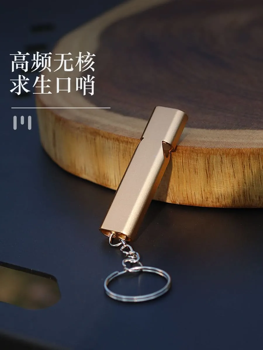 Flat Aluminum Alloy Dual-Frequency Survival Whistle