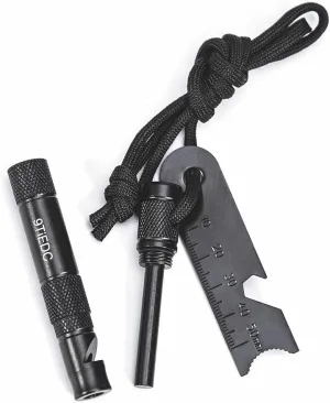 Flint Fire Starter with Whistle,Thick Ferro Rod with Striker and Paracord Wrist Lanyard,Emergency Survival Kits,for Your Camping, Hiking and Backpacking Gear