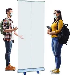 Floor-Standing Sneeze Guard Screen, Protection Barrier for Restaurants, Gyms, Hair Salons - Size 80x180cm (31.5x70.9in), Social Distancing Shield, Clear Acrylic Safety Panel