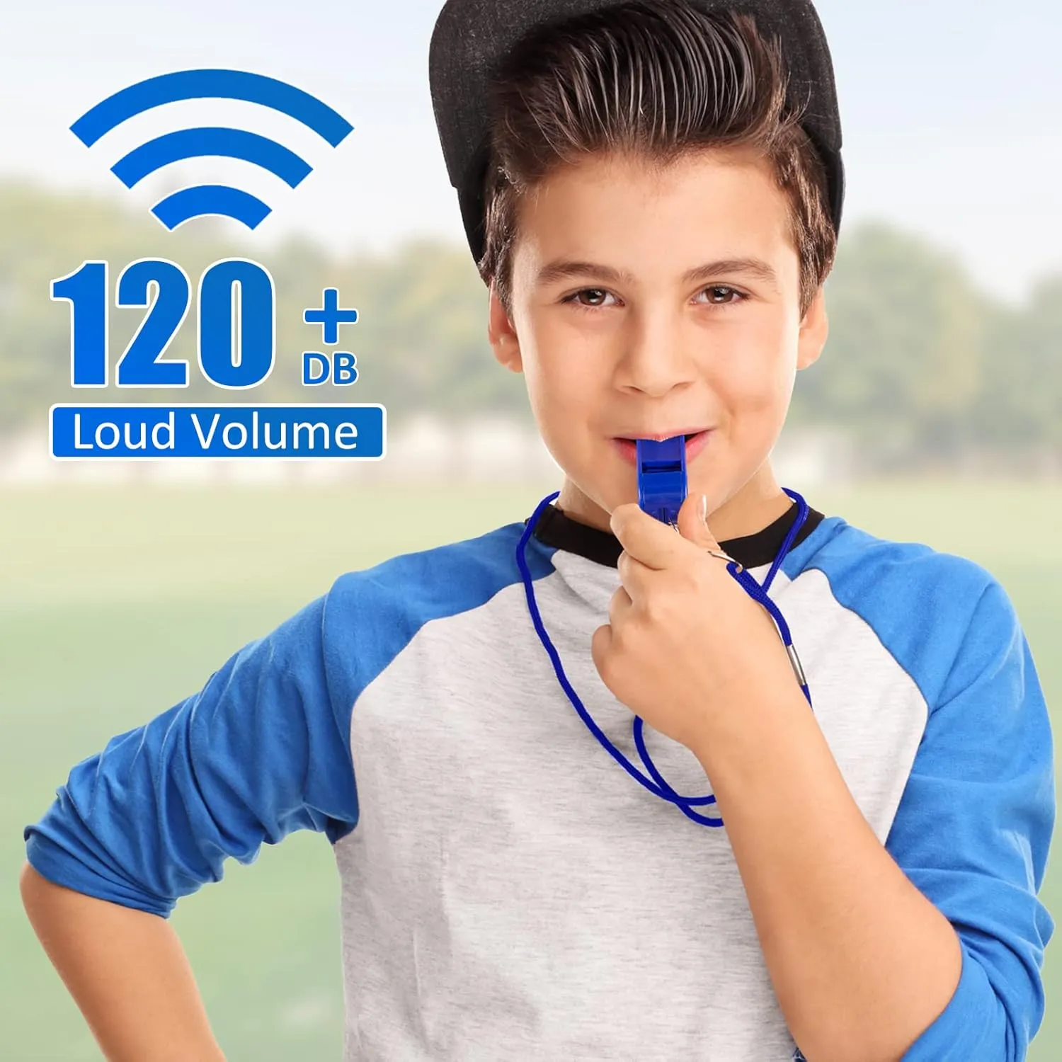Flutesan Plastic Whistles with Lanyard Sports Loud Crisp Sound Whistles Bulk for Coach Referees Training Emergency