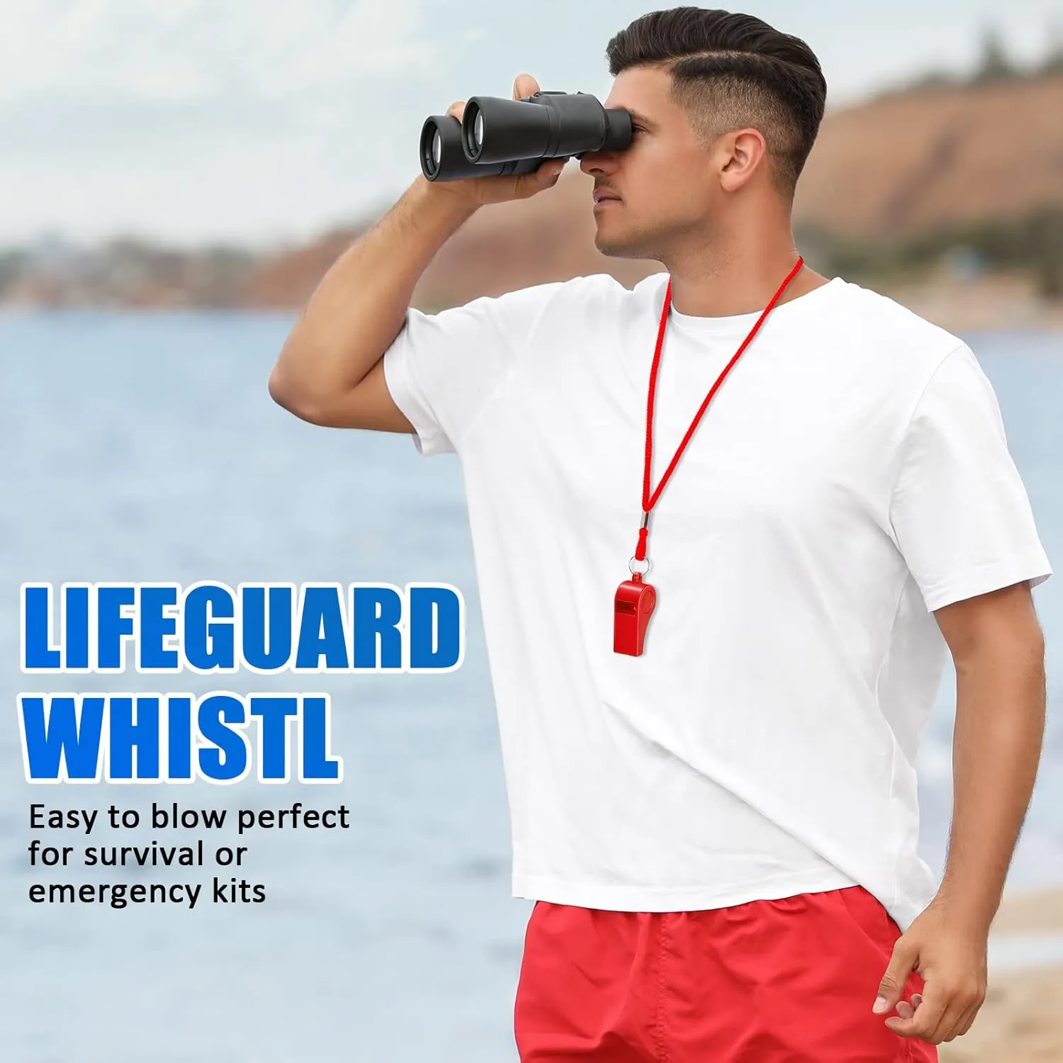 Flutesan Plastic Whistles with Lanyard Sports Loud Crisp Sound Whistles Bulk for Coach Referees Training Emergency
