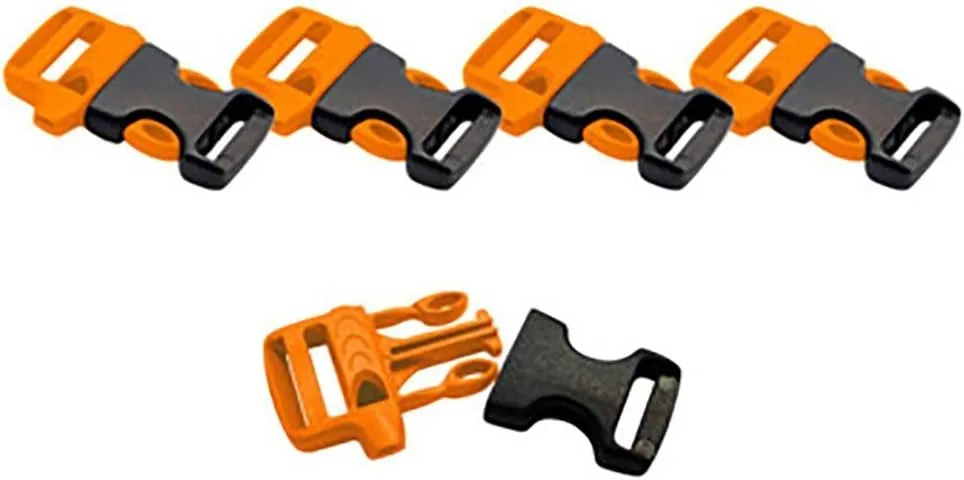 Fms Ravenox Side Release Whistle Buckles | 3/4-Inch (19mm)| Quick Release Plastic Buckle for Bags, Webbing, Paracord Bracelet
