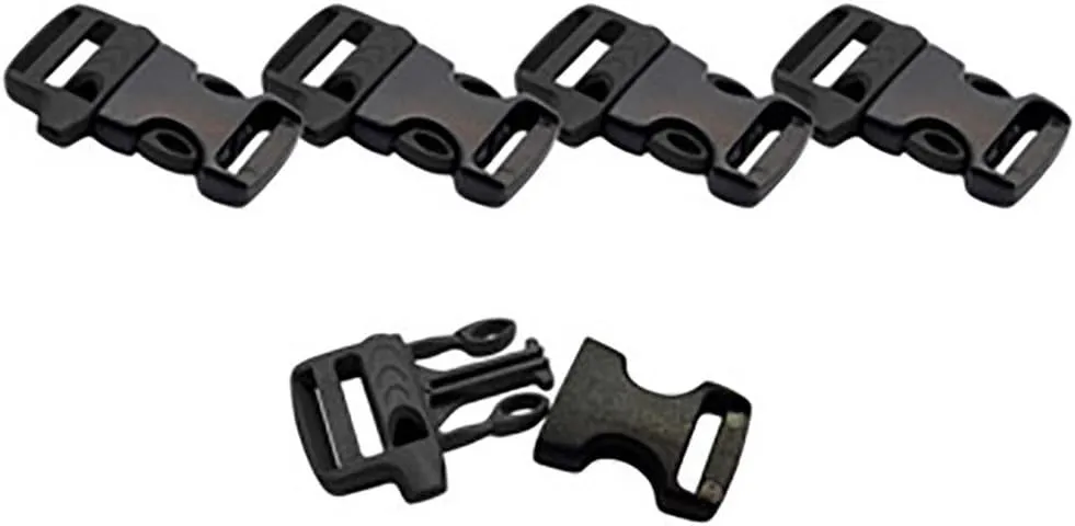 Fms Ravenox Side Release Whistle Buckles | 3/4-Inch (19mm)| Quick Release Plastic Buckle for Bags, Webbing, Paracord Bracelet