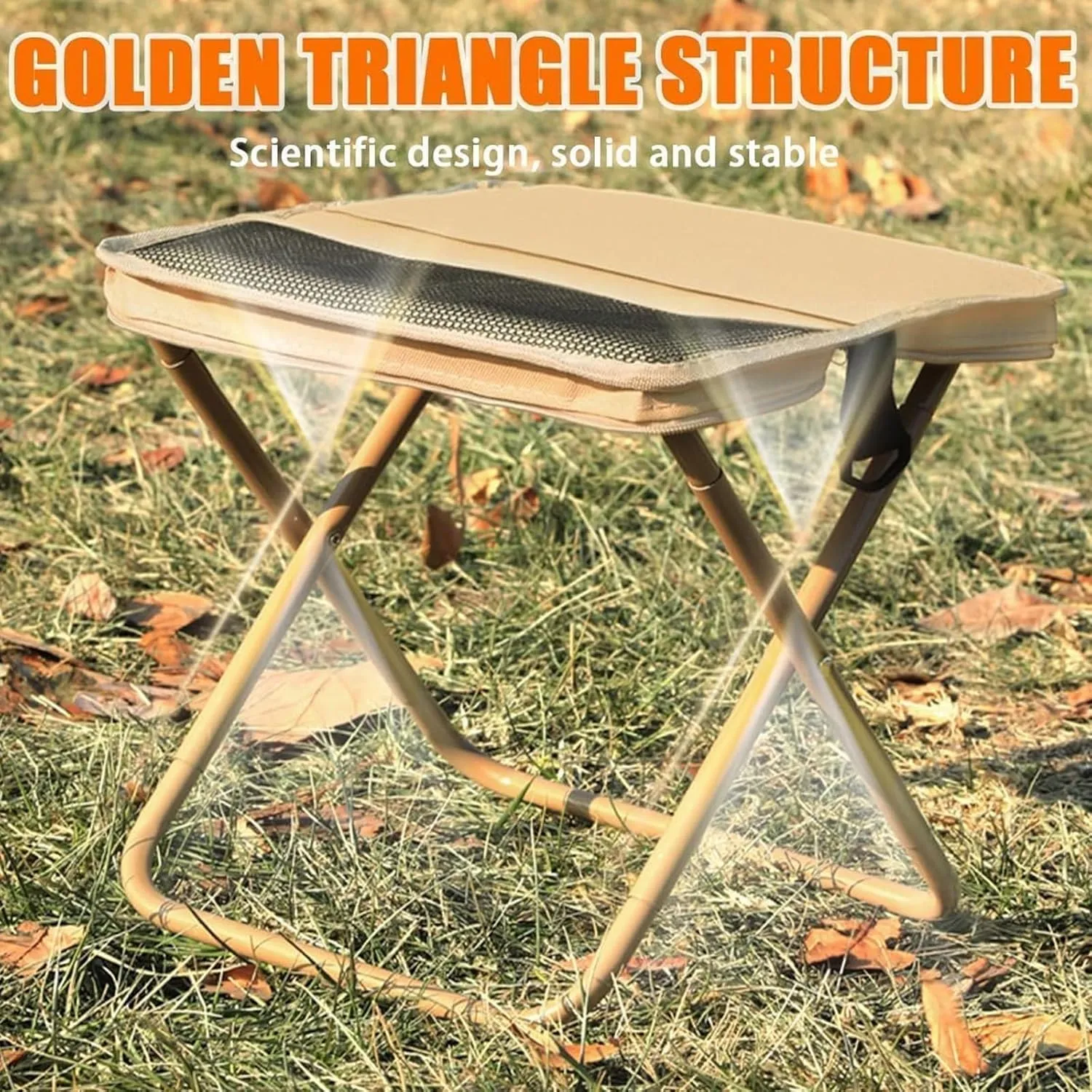 Foldable Backpack Stool-Compact, Sturdy & with a Cell Phone Pocket, Portable Mini Outdoor Camping Folding Seat with Adjustable Shoulder Strap, for Camping, Fishing,Outdoor Barbecue (Black*2, L)