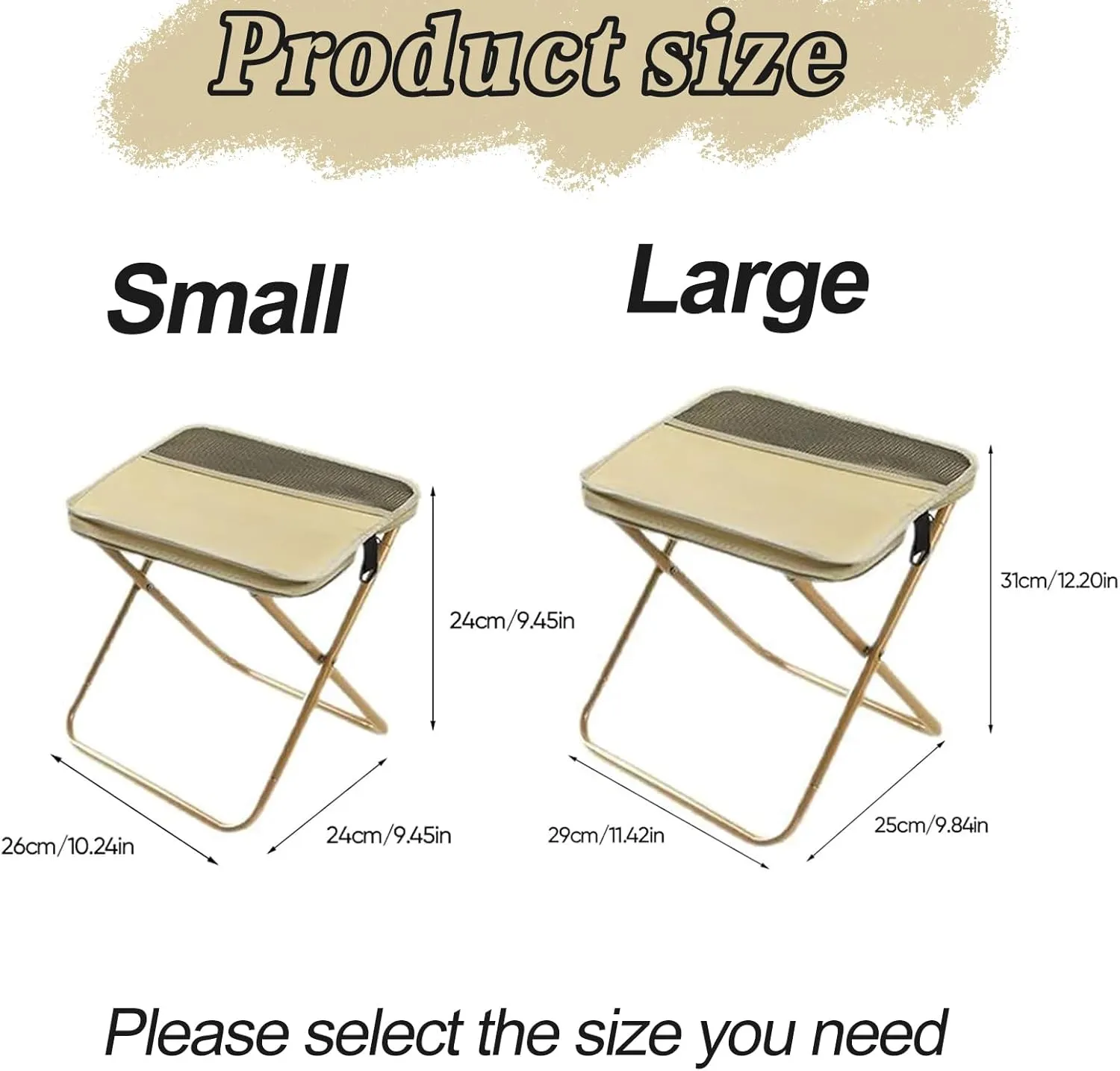 Foldable Backpack Stool-Compact, Sturdy & with a Cell Phone Pocket, Portable Mini Outdoor Camping Folding Seat with Adjustable Shoulder Strap, for Camping, Fishing,Outdoor Barbecue (Black*2, L)