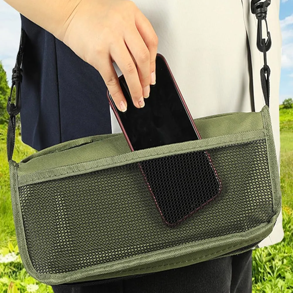 Foldable Backpack Stool, Outdoor Lightweight Mini Camping Collapsible Seat Stool with Load Capacity up to 120 Kg, Can Be Worn Crossbody Fishing Chair for Outdoor, Travel, Fishing, Hiking (Green, L)