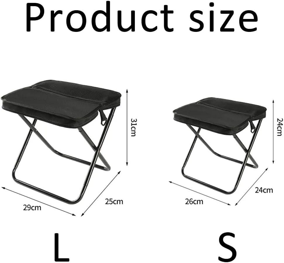 Foldable Backpack Stool, Outdoor Lightweight Mini Camping Collapsible Seat Stool with Load Capacity up to 120 Kg, Can Be Worn Crossbody Fishing Chair for Outdoor, Travel, Fishing, Hiking (Green, L)