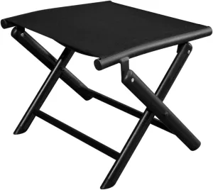 Foldable Footstool Black Aluminum Frame & Textilene Fabric Lightweight Collapsible Stool for Outdoor Garden, Camping, Living Room (16.1"x19.5"x15")