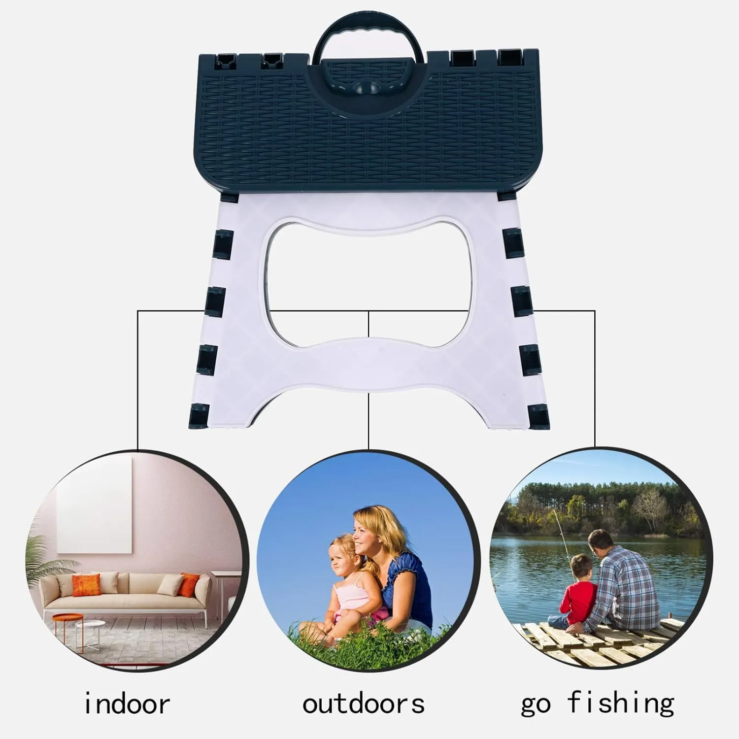 Foldable Mini Step Stool for Home Garden Portable Kitchen Stepping Stool Easy One-Hand Folding