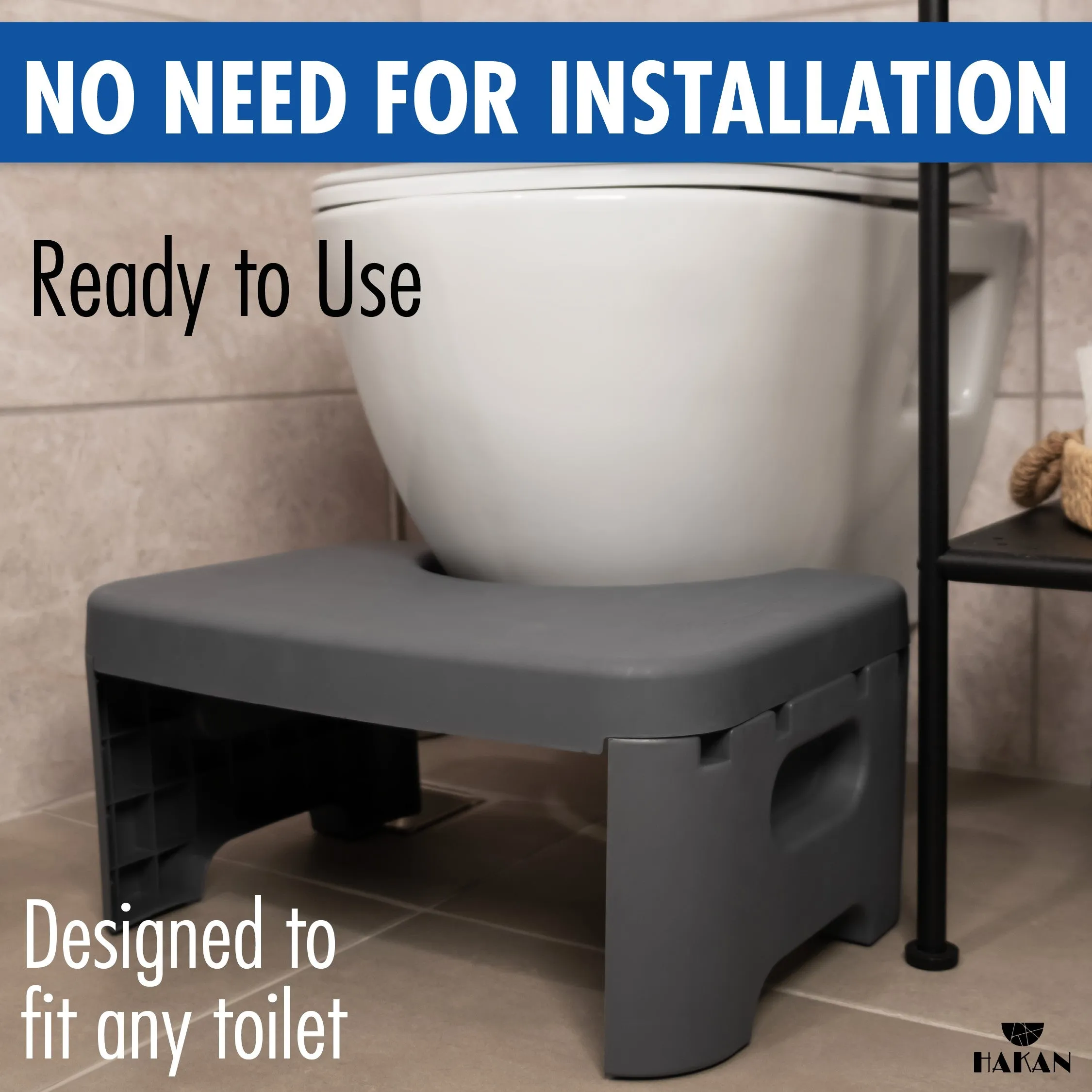 Foldable Plastic Toilet Squat Stool 8-inch Bathroom Squatting Posture Poop Stool for Adults with Non-Slip Feet