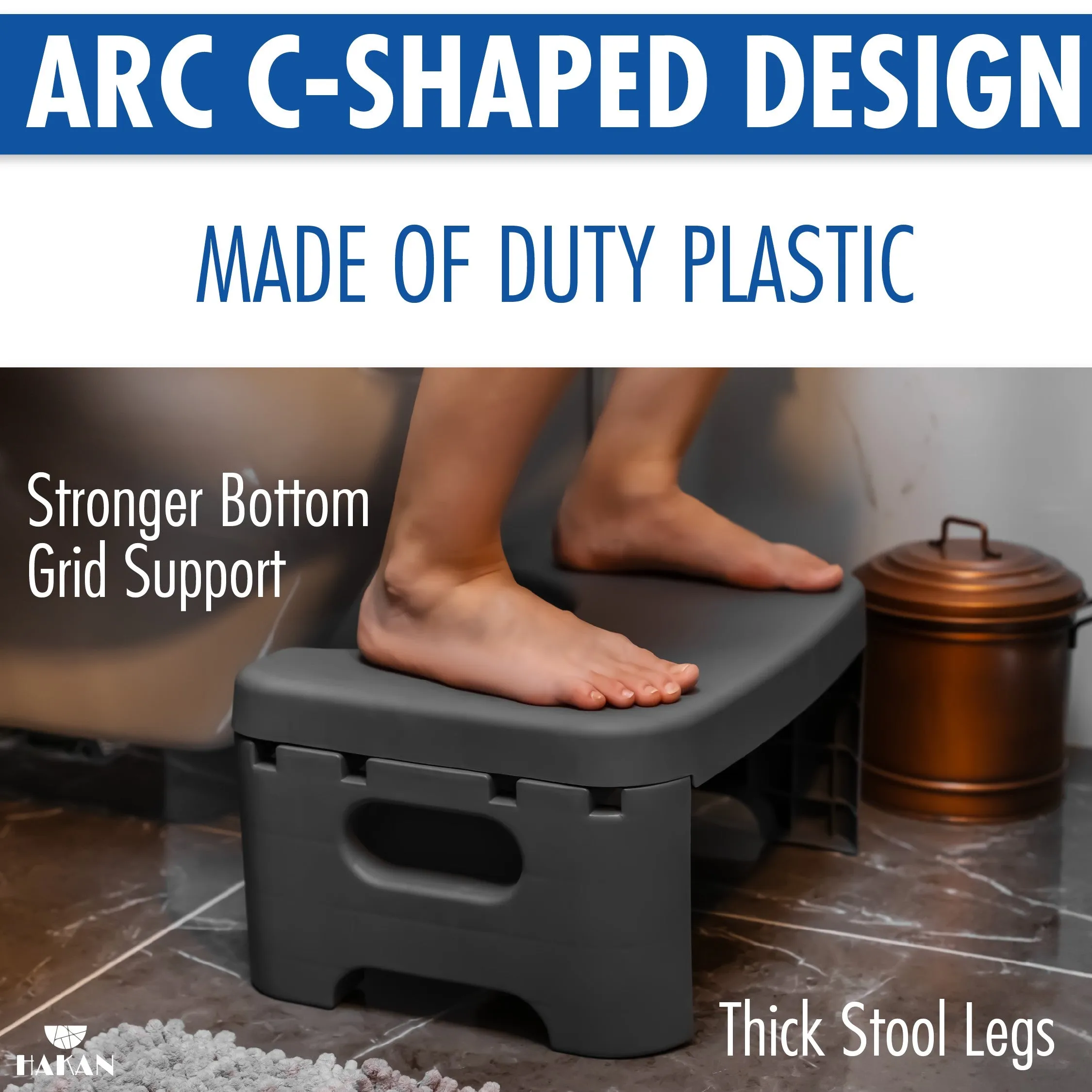 Foldable Plastic Toilet Squat Stool 8-inch Bathroom Squatting Posture Poop Stool for Adults with Non-Slip Feet