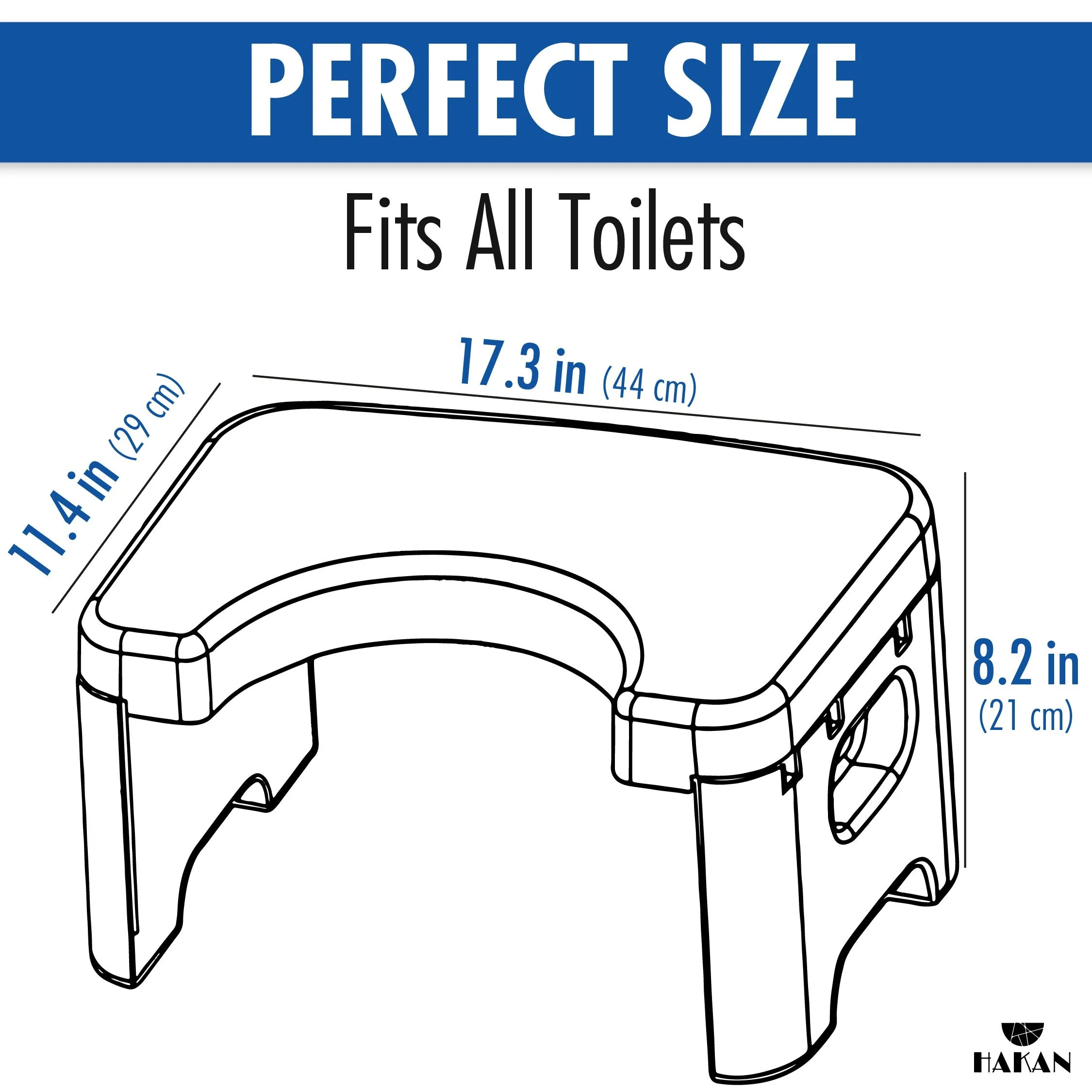 Foldable Plastic Toilet Squat Stool 8-inch Bathroom Squatting Posture Poop Stool for Adults with Non-Slip Feet