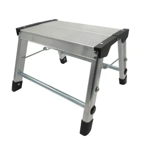 Foldable Platform Quick resolution Aluminium Dedicated assistance Collapsible Kitchen) Folding (Heavy Stool Single Step Portable Duty