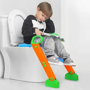 Foldable Potty Seat with Step Stool Ladder & Splash Guard