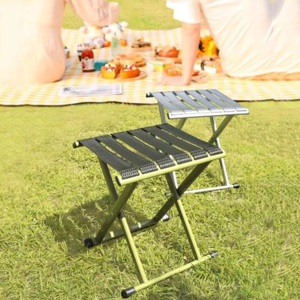 Foldable Small Bathroom Stool, Portable Fishing Stool, Metal Folding Seat Camping Stool, Compact Low Stool for Hunting Bathroom Backyard Garden(Silver,Large)
