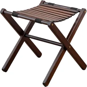 Foldable Small Camping Stool Compact Low Seat Wood Folding Fishing Stool Multipurpose Portable Wooden Step Stool Chair for Picnic Garden (1Pcs)