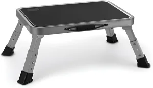 Foldable Step Stool, Adjustable Step Stool with a Non-Slip Platform, Step Ladder with Thick Rubber Feet for Adults or Children in Kitchen, Bedroom, Office, Rv, 330 Lbs Capacity
