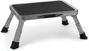 Foldable Step Stool, Adjustable Step Stool with a Non-Slip Platform, Step Ladder with Thick Rubber Feet for Adults or Children in Kitchen, Bedroom, Office, Rv, 330 Lbs Capacity