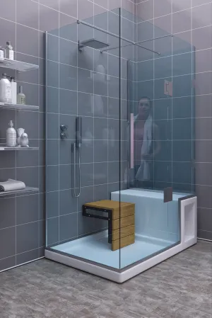 Foldable Wooden Shower Stool