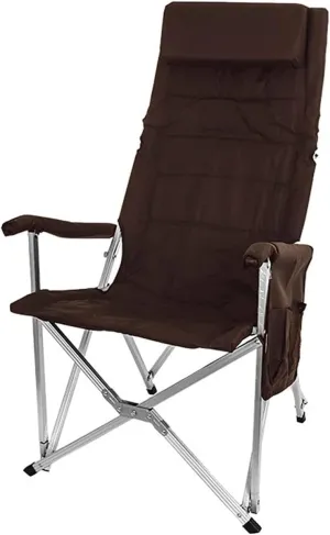 Folding Camping Chair Fishing with Foldable Backrest Ultralight Aluminum Tube Seat Stool Soft Armrest Outdoor Break Recliner Indoor